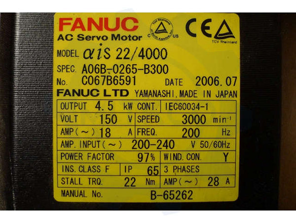 A06B-0265-B300 Fanuc servo motor