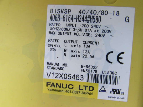 A06B-6164-H344#H580 Fanuc servo drive